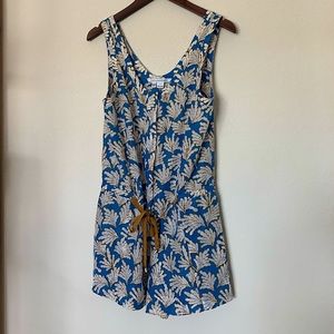 Diane von Furstenberg silk romper with summery coral print and waist tie